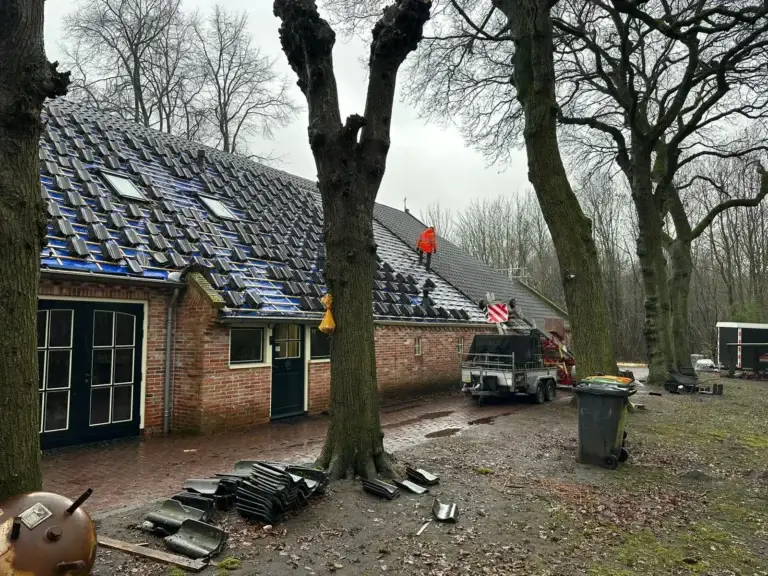 Renovatie van het dak van een boerderij